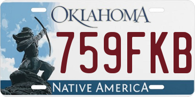 OK license plate 759FKB