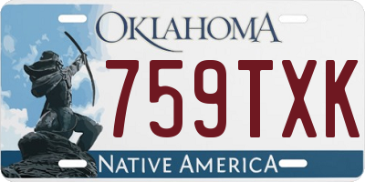 OK license plate 759TXK