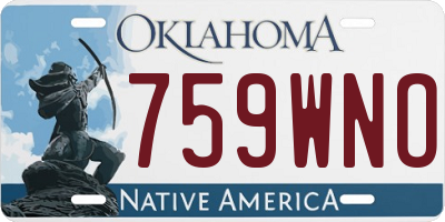 OK license plate 759WNO