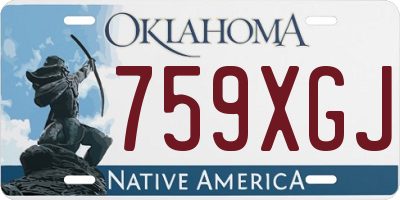 OK license plate 759XGJ