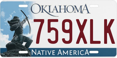 OK license plate 759XLK