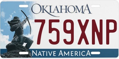OK license plate 759XNP