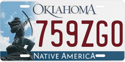OK license plate 759ZGO