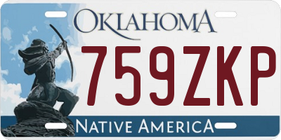 OK license plate 759ZKP