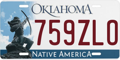 OK license plate 759ZLO