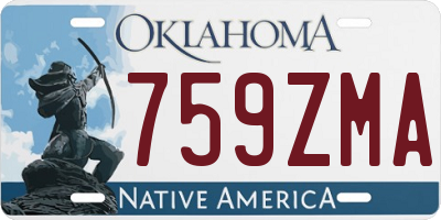 OK license plate 759ZMA