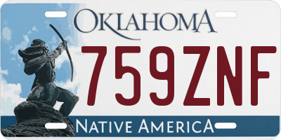 OK license plate 759ZNF