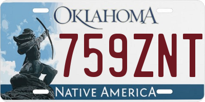 OK license plate 759ZNT