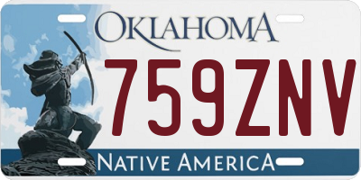 OK license plate 759ZNV