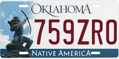 OK license plate 759ZRO