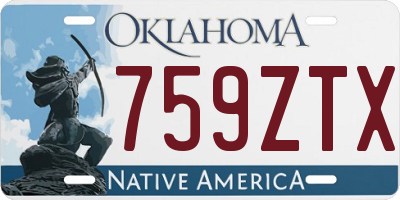 OK license plate 759ZTX