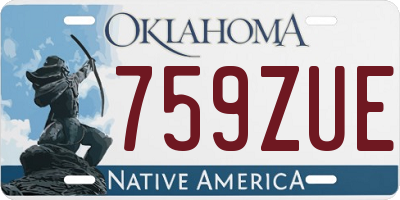 OK license plate 759ZUE