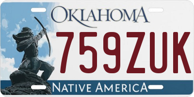 OK license plate 759ZUK