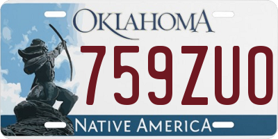 OK license plate 759ZUO