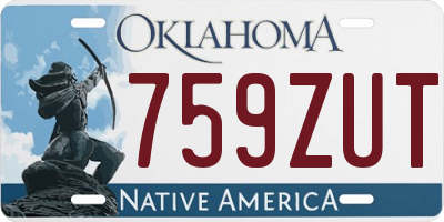 OK license plate 759ZUT