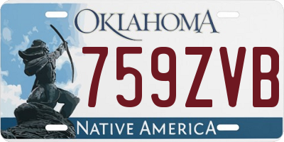 OK license plate 759ZVB