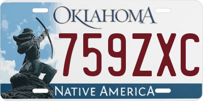 OK license plate 759ZXC