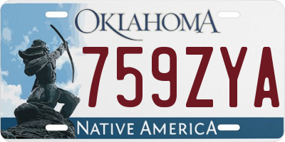 OK license plate 759ZYA
