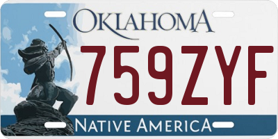 OK license plate 759ZYF
