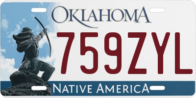 OK license plate 759ZYL