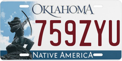 OK license plate 759ZYU