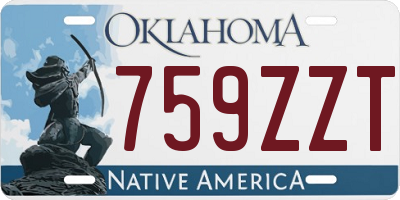 OK license plate 759ZZT