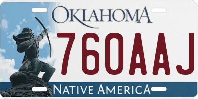 OK license plate 760AAJ