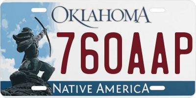 OK license plate 760AAP