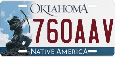 OK license plate 760AAV