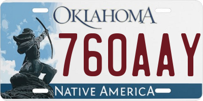 OK license plate 760AAY