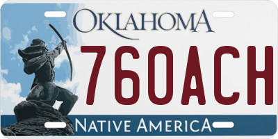 OK license plate 760ACH
