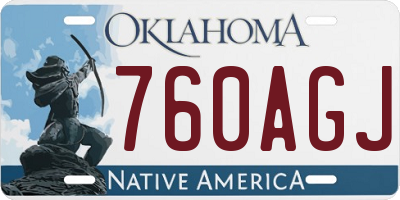 OK license plate 760AGJ
