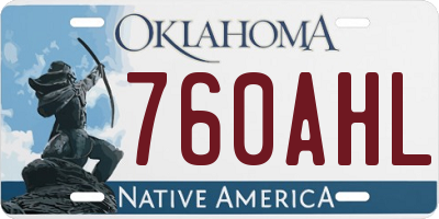 OK license plate 760AHL