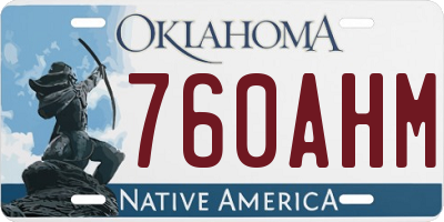 OK license plate 760AHM