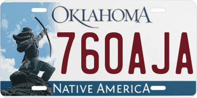 OK license plate 760AJA