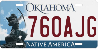 OK license plate 760AJG