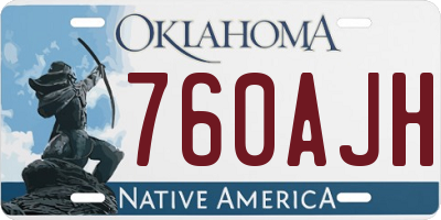 OK license plate 760AJH