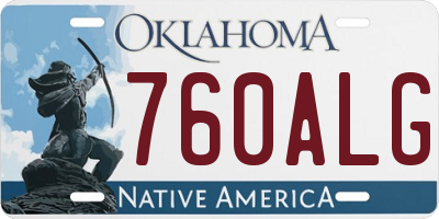 OK license plate 760ALG