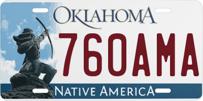 OK license plate 760AMA