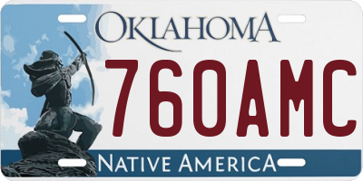 OK license plate 760AMC