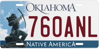 OK license plate 760ANL