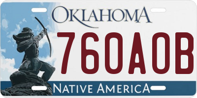 OK license plate 760AOB