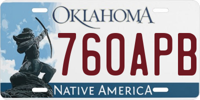 OK license plate 760APB