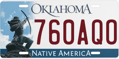 OK license plate 760AQO