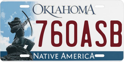 OK license plate 760ASB