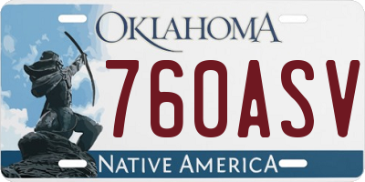 OK license plate 760ASV