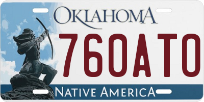 OK license plate 760ATO