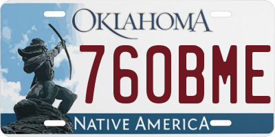 OK license plate 760BME