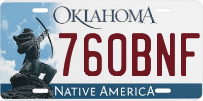 OK license plate 760BNF