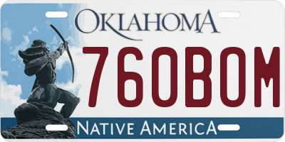 OK license plate 760BOM